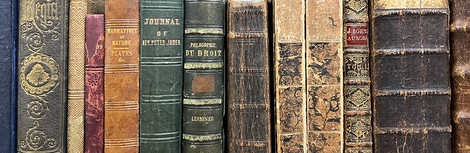 Shelf of old books.
