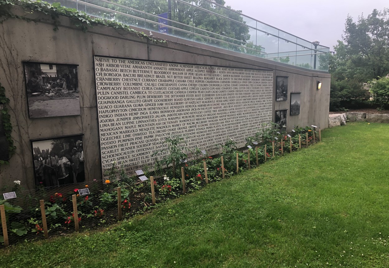 view of garden exhibit from the sunken garden level