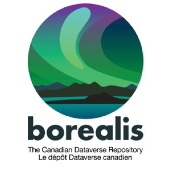 Logo of the borealis. The northern lights, sweeping up over mountains near water