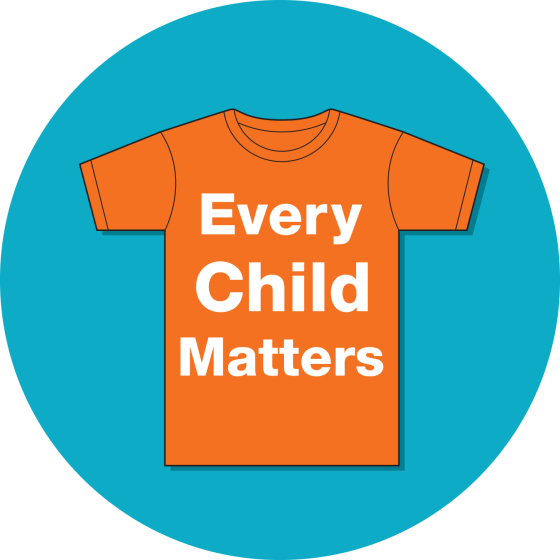 Orange t-shirt with phrase, Every Child Matters